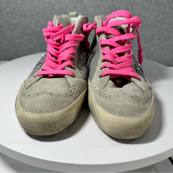 NWOB Golden Goose Sneakers Womens Size 9.5 Mid Star Mixed Leather Glitter  EU 40 - Picture 8 of 16